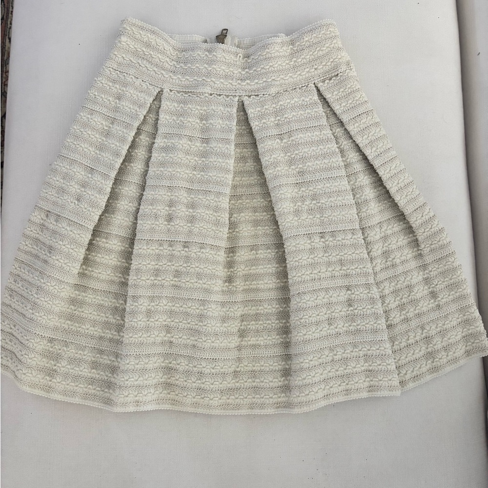 Ginger G Cream Textured Mini Skirt